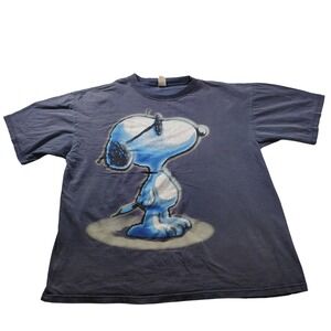 Vintage Peanuts Snoopy Joe Cool Blue Graphic T-Shirt Navy Blue XL 90s Retro